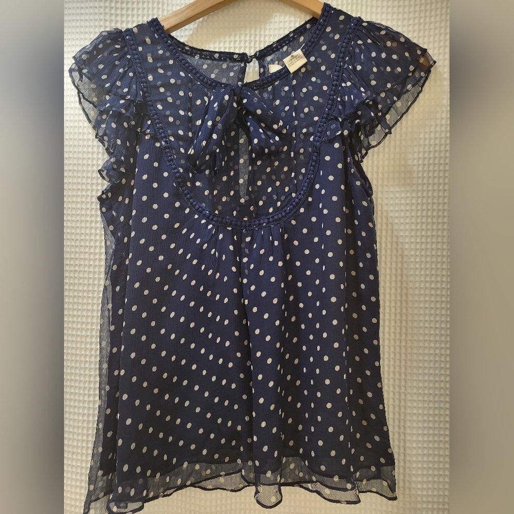 Silk polka dot blouse sz m